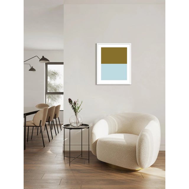 Not Yet Made - Made To Order Color Studies, Olive/Sky Blue by Pencil & Paper in White Frame, Small Art Print For Sale - Image 5 of 5