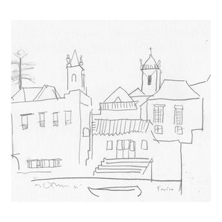 1995 Norbert Voelkel Tavira Portugal Drawing For Sale