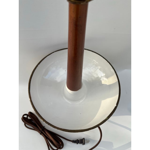 Italian Mid Century Ceramic and Wood Table Lamp For Sale - Image 6 of 10