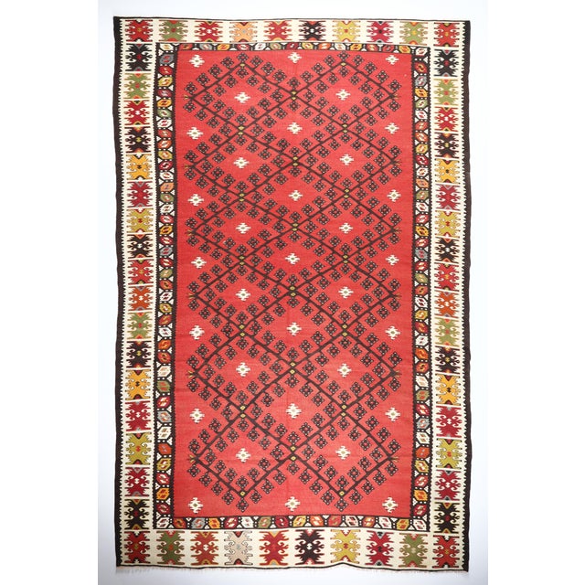 Tribal 1900s Handwoven Antique Sarkoy Kilim - Fine, Detailed Weave- 5′8″ × 10′8″ For Sale - Image 3 of 12
