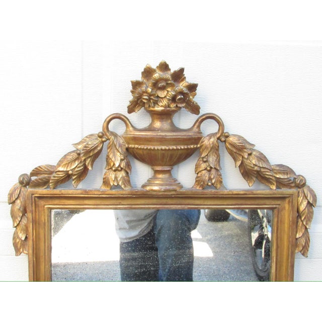 Neoclassical Antique Italian Neoclassical Style Giltwood Mirror For Sale - Image 3 of 18
