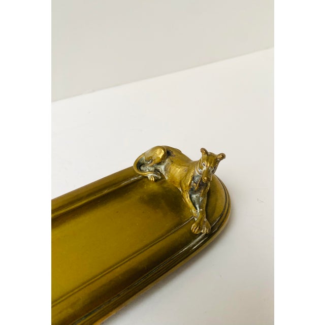 Brass Art Deco Brass Catchall With Dogs, Early 20th Century For Sale - Image 8 of 11