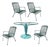 Vintage Woodard Wrought Iron Patio Dining Set W/ Round Pedestal Base Table 5 PCS For Sale
