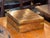 Wood 19th Century Small Veneered Box With Brass Corner Mounts For Sale - Image 7 of 9