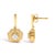 Haus of Brilliance 14K Yellow Gold Plated Sterling Silver 5/8 Cttw Lab Grown Diamond Flower Drop Earrings, Pair For Sale - Image 4 of 4