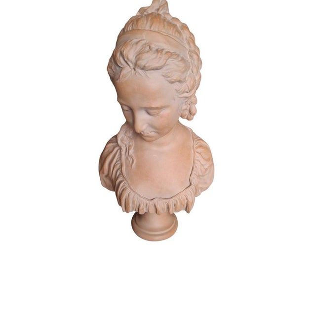 Beige Vintage Terracotta Bust, 1960s For Sale - Image 8 of 8