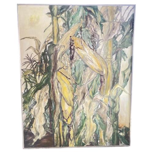 Miyazaki Kumiko, Morokoshi I (Corn I), 1930-1940, Oil Painting For Sale - Image 11 of 11