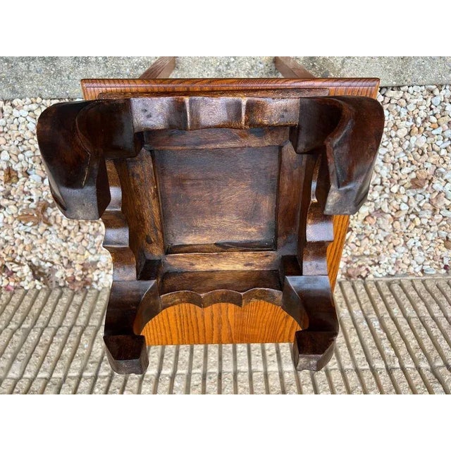 Wood Mid 20th Century Vintage Solid Hardwood Footstool For Sale - Image 7 of 8