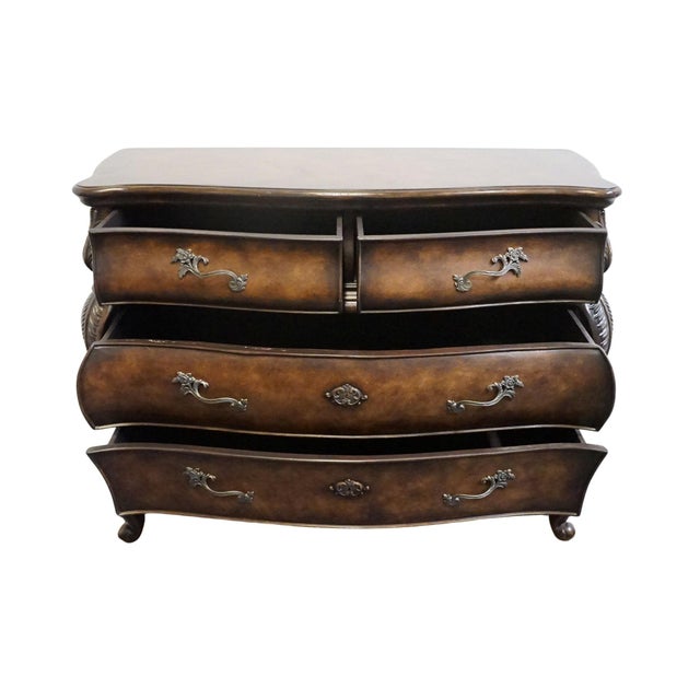Early 21st Century Powell Furniture Burnished French Baroque Inspired Contemporary 50" Bombe Chest of Drawers For Sale - Image 5 of 12