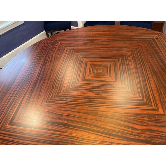 Vintage Art Deco Macassar Ebony Round Dining Table For Sale - Image 4 of 16