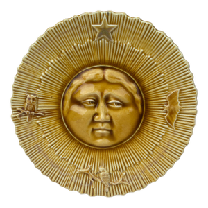 French Majolica Moon Wall Plate, Circa 1880