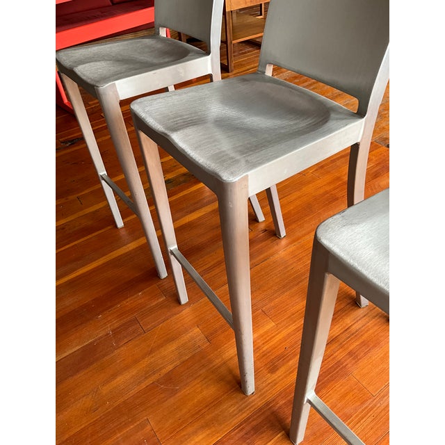 Brushed Aluminum Hudson Stool Designed by Philippe Starck for Emeco For Sale - Image 12 of 15