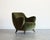 Vladimir Kagan Barrel Lounge Chairs in Olive Green Velvet and Walnut Legs For Sale In New York - Image 6 of 10
