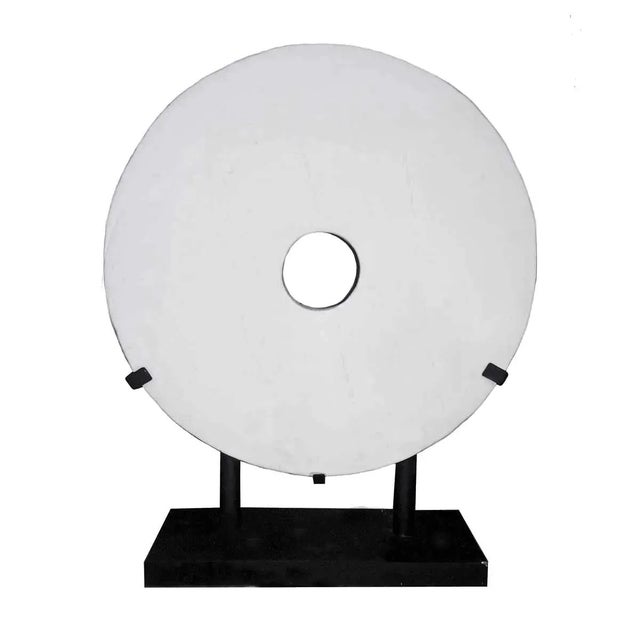 2000s Indonesian Stone Coin on Stand, Large For Sale - Image 10 of 10