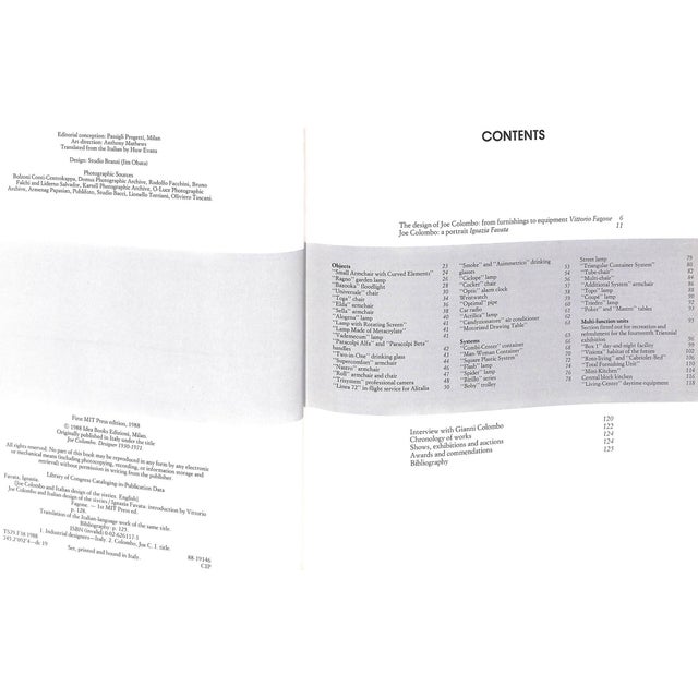 White "Joe Colombo and Italian Design of the Sixties" 1988 Favata, Ignazia [Commentary and Catalogue] For Sale - Image 8 of 12
