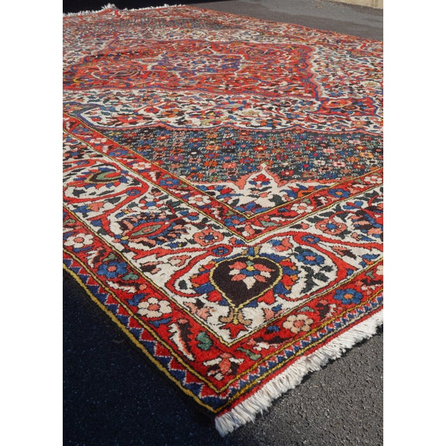 Approx: 9 X 12 Vibrant Red Color Wool Oriental Rug For Sale - Image 4 of 9