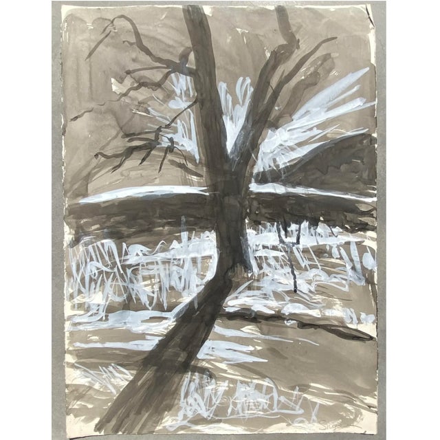 Painting on paper by New York abstract expressionist painter Richard Snyder (1951-2021). Signed lower right. Combined...