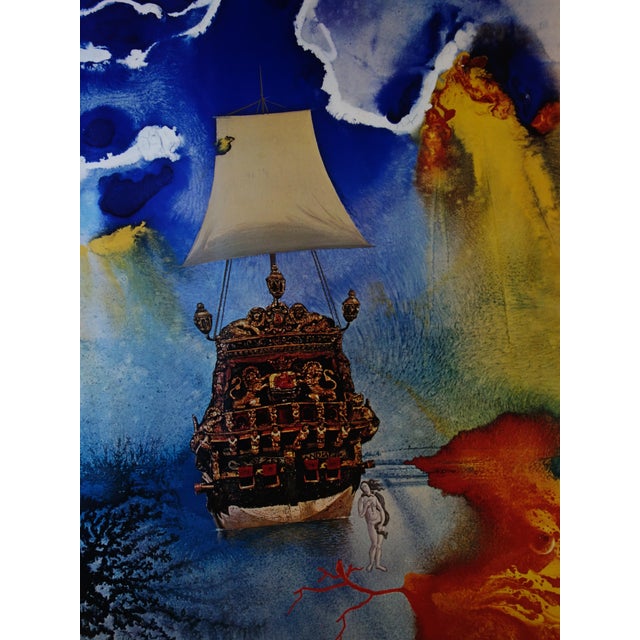 After Salvador Dali, Man and the Sea, 1972, Original Vintage Poster For Sale - Image 3 of 6