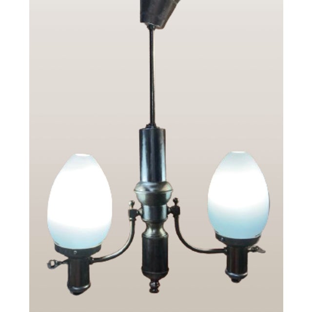 Metal Egg Pendant Lamp in Blown Glass, 1990s For Sale - Image 7 of 7