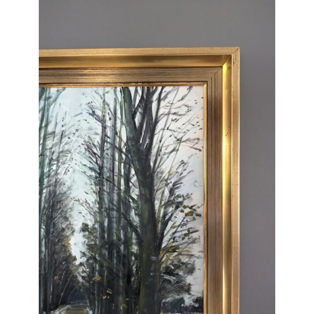 Brown Mid-Century Modern 'Winter Pathway' Swedish Expressive Landscape Oil Painting, Framed For Sale - Image 8 of 10