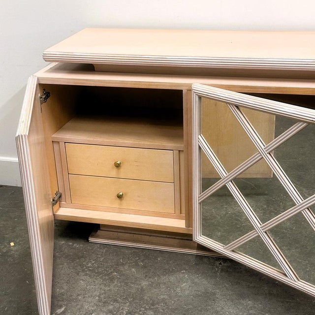 Soft Pink Geometric Mirrored Sideboard from Roche Bobois, 1980s For Sale - Image 9 of 12
