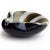 Murano Murano Barbini Black White Stripe Pattern Gold Flecks Vintage Italian Art Glass Mid Century Bowl Ashtray For Sale - Image 4 of 6