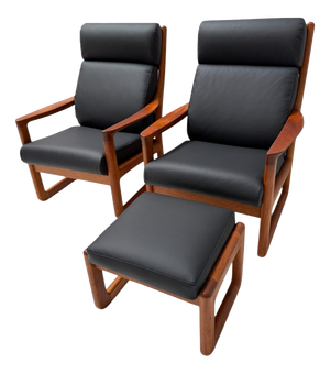 Mid-Century Modern Chairs and Stools by Johannes Andersen for Silkeborg, 1960s, Set of 3