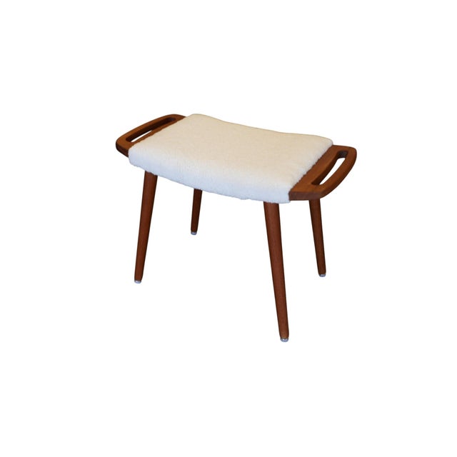 Vintage Danish Teak Stool with Shaped Handles, 1960s For Sale - Image 11 of 11