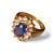 Traditional Late 20th Century 14K Yellow Gold Sapphire Diamond Engagement Ring Estate, Size 8.25 For Sale - Image 3 of 3