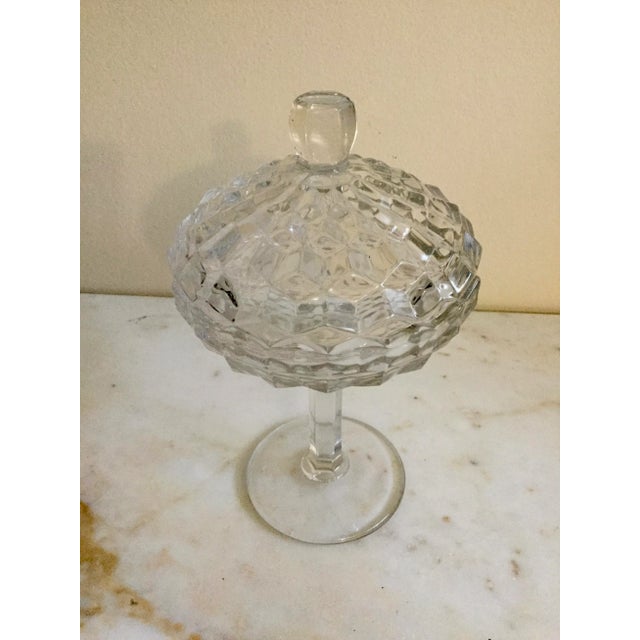Transparent Vintage Indiana Glass Candy Dish With Steam Pedestal For Sale - Image 8 of 8