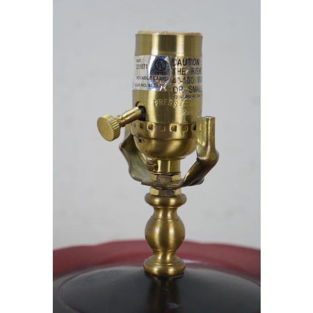 Ceramic Late 20th Century Chinese Chinoiserie Oxblood Red Porcelain Mantel Vase Urn Table Lamp 34" For Sale - Image 7 of 17