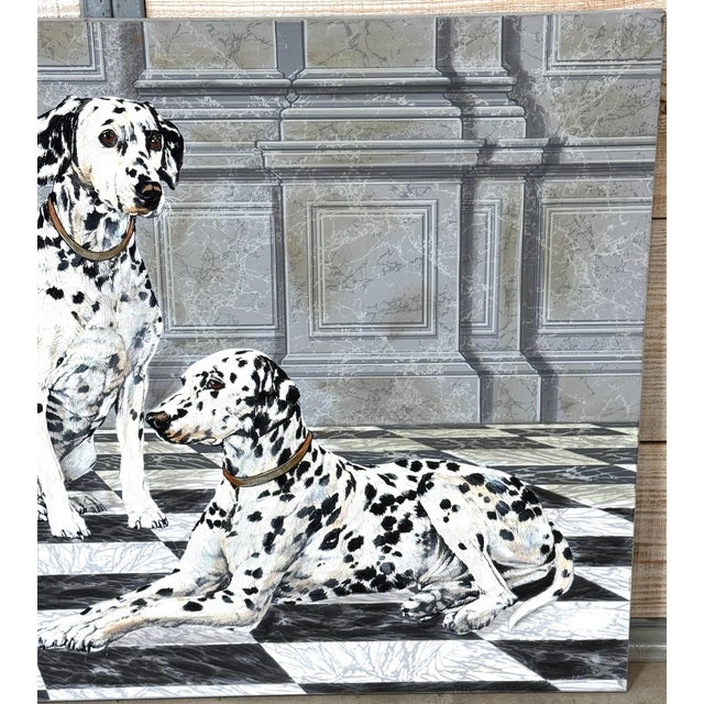 3 Seated Dalmatian Neoclassical Interior, Anderson School /Workshop, Unframed For Sale - Image 4 of 9