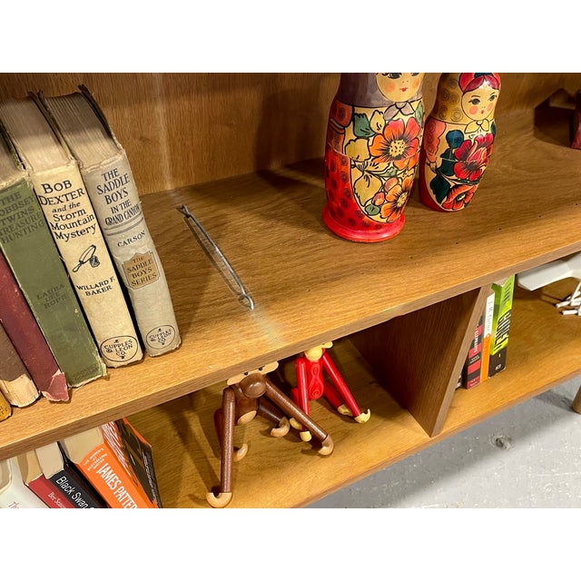 Mid Century Modern Bookcase | Danish Bookshelf Tapered Legs, C. 1960’s - Only One Available For Sale - Image 11 of 14