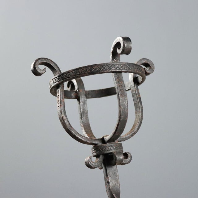 Andirons in Wrought Iron, Set of 2 For Sale - Image 3 of 11