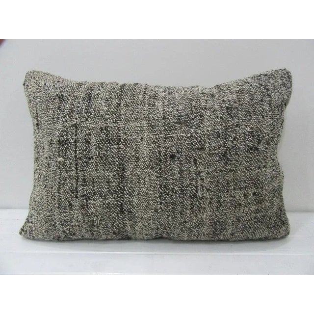 Turkish Gray Kilim Pillow For Sale - Image 4 of 4