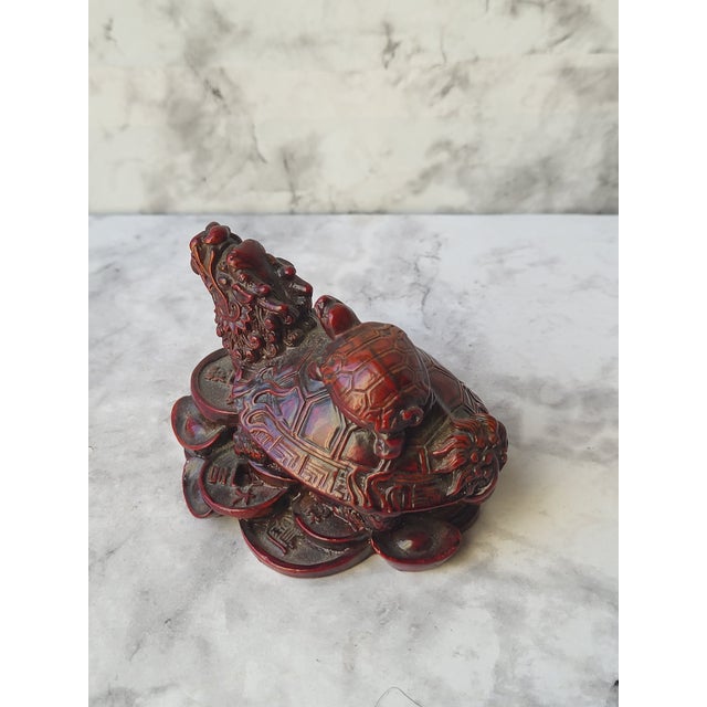 1960s Red Boxwood Japanese Netsuke Dragon and Turtle For Sale In San Francisco - Image 6 of 11