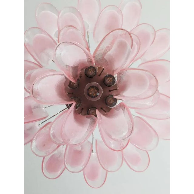 1970s Murano Glass Petal Chandeliers, Murano, Set of 2 For Sale - Image 5 of 10