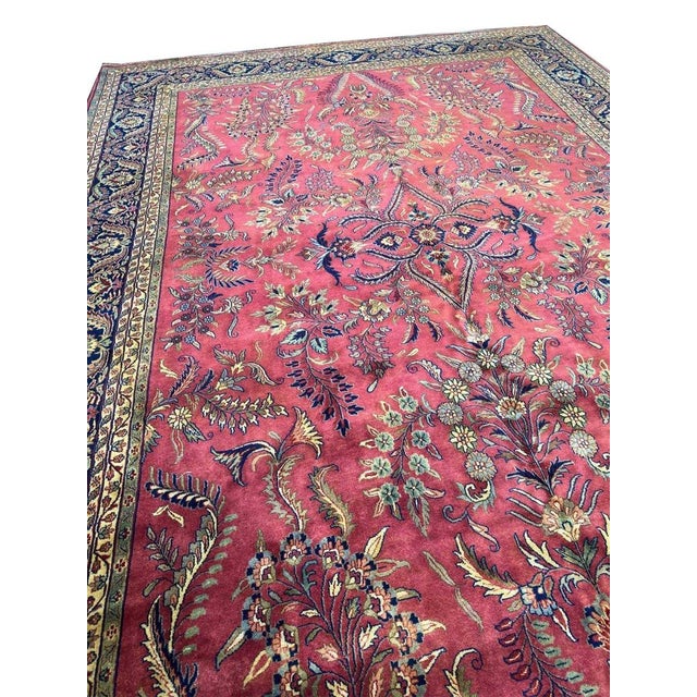 Gold 10x14 Persian Sarouk Style Area Rug - 502263 For Sale - Image 8 of 12