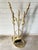 Vintage Solid Polished Brass 5-Piece Fireplace Tool Companion Set For Sale - Image 4 of 11
