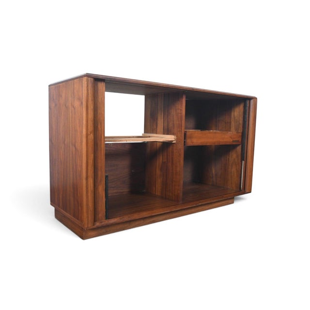 1960s Barzilay Tambour Stereo Cabinet in Walnut For Sale - Image 10 of 11