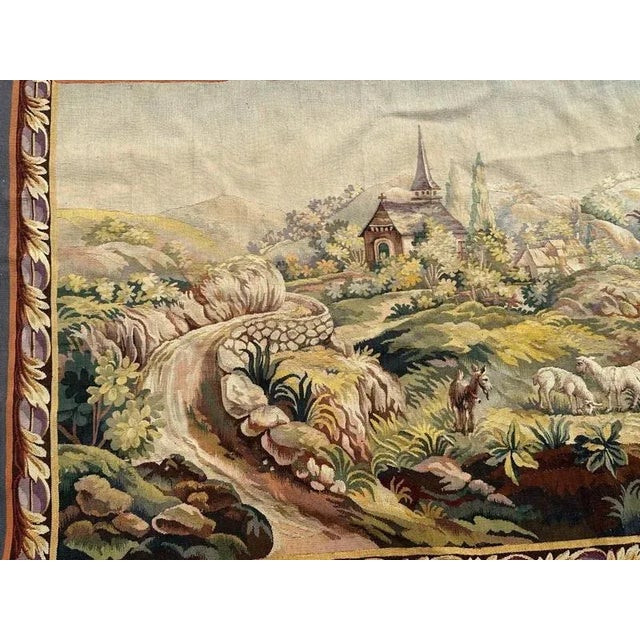 Discover the timeless elegance of this early 20th-century extremely fine French Aubusson tapestry featuring a captivating...
