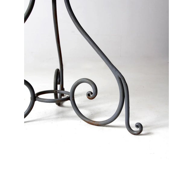 French Country Antique Metal Garden Table For Sale - Image 3 of 13