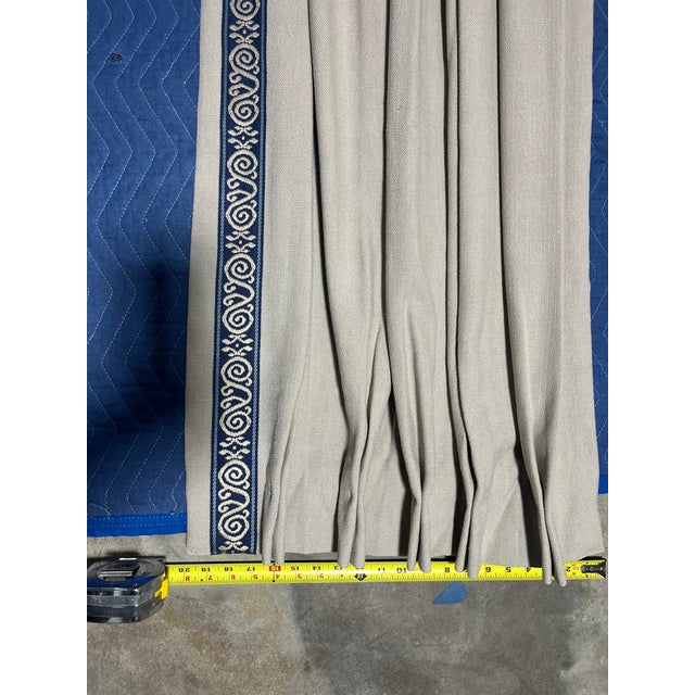 Beige 4 Custom Drapery Panels (2 Left and 2 Right) For Sale - Image 8 of 9