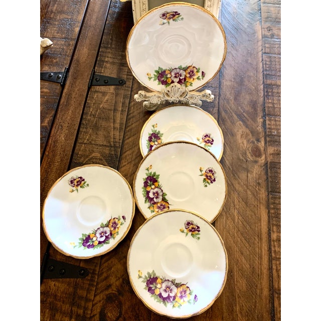 Vintage Jason Bone China Saucers, Made in England- Set of 5 For Sale - Image 12 of 12
