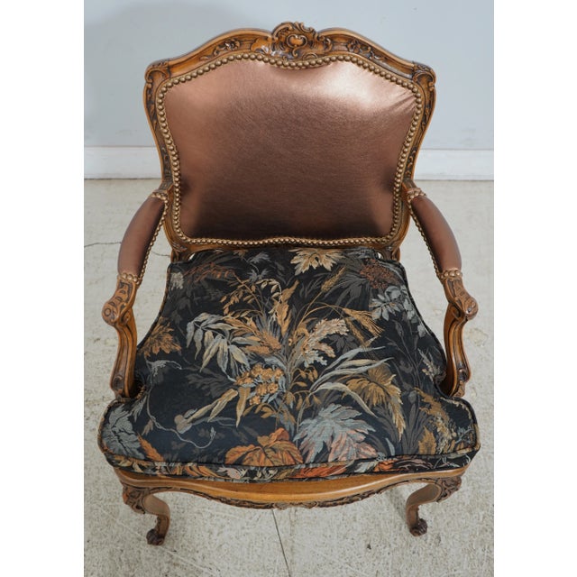 Age: C.1950s Details: Down Seat Cushions Fine Carved Details High Quality Construction French Style Tack Head Trim Cane...