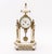 Louis XVI Style Marble and Gilt Bronze Three-Piece Clock Set, late 19th century, the portico clock with strike on bell...