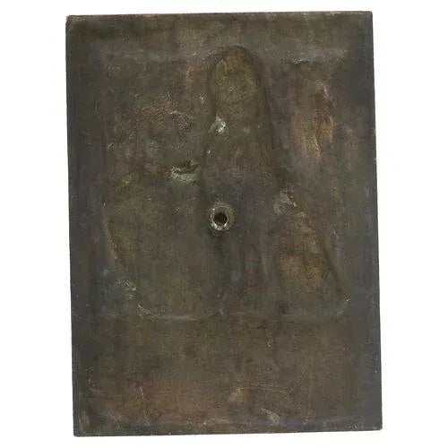 Rare solid English bronze King George V record of reign wall plaque with crowned lion holding the Royal Coat of Arms....