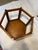 Brown Vintage Asian Chinoiserie Hexagon Faux Bamboo and Rattan Side Table For Sale - Image 8 of 12