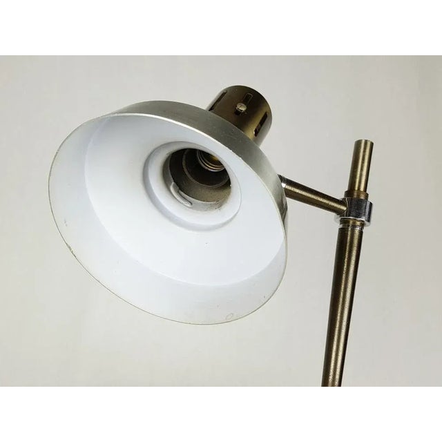 Italian Silver & Brown Anodized Aluminum Table Lamp, 1960s For Sale - Image 4 of 10