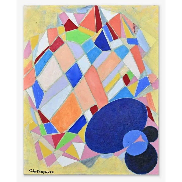 Giorgio Lo Fermo, Colored Facets, Original Oil on Canvas, 2022 For Sale - Image 4 of 4